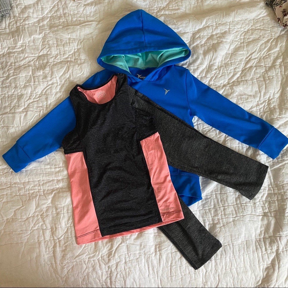 Girls active set, active fleece, tank, leggings